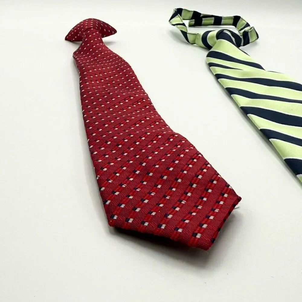 Lot of 2 Little Kid ties - clip on and aplix